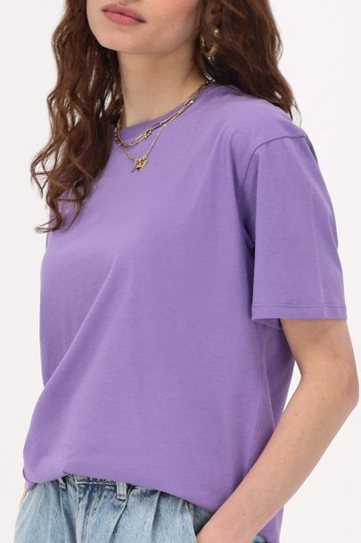Paars T-shirt "Rue des Rosiers"
