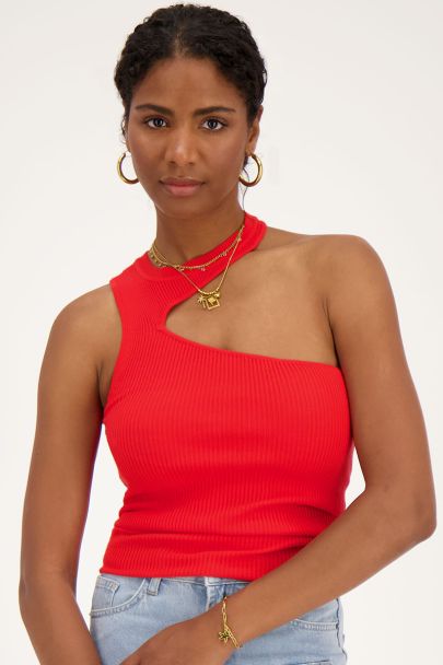 Red cut-out top