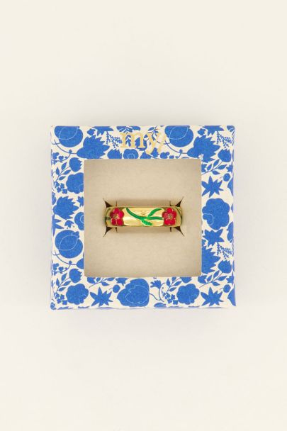 Casa fiore ring met rode bloemen | My Jewellery