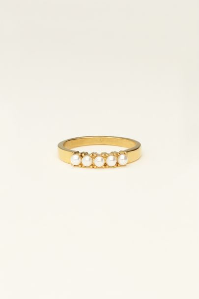 Bague à cinq perles fantaisies 