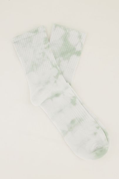 Tie dye sokken mint groen