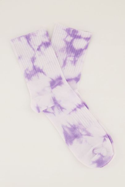 Tie dye sokken paars
