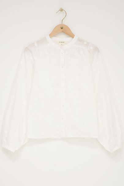 White blouse with 3D flowers