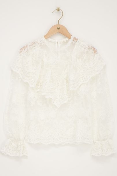 White lace top with ruffle