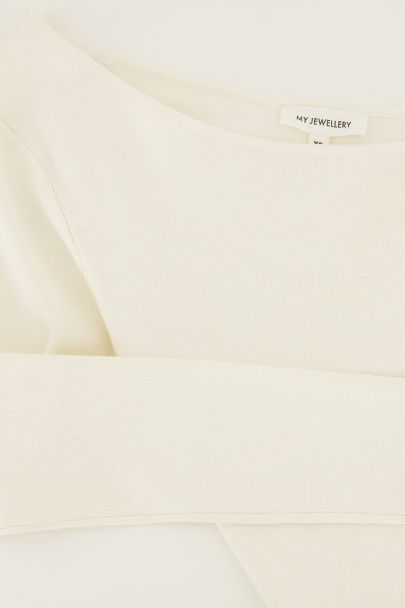 Weißes One-Shoulder-Oberteil 