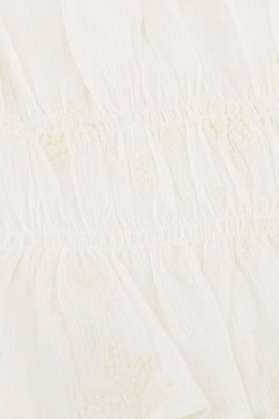 White smock top with embroidery