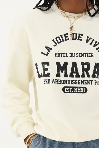 Sudadera blanca la joie de vivre