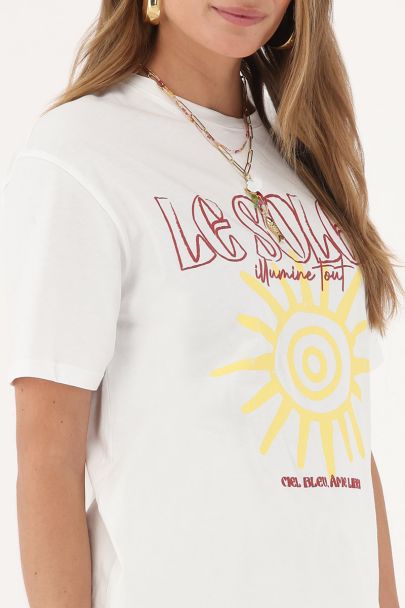 Wit T-shirt "Le soleil"