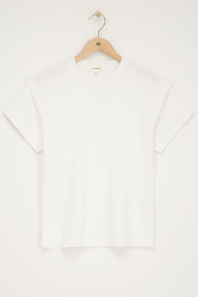 White T-shirt with sleeve detail