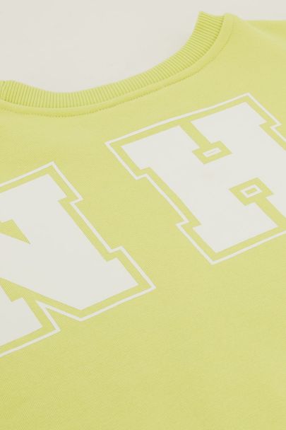 Yellow oversized sweatshirt "Bonheur"