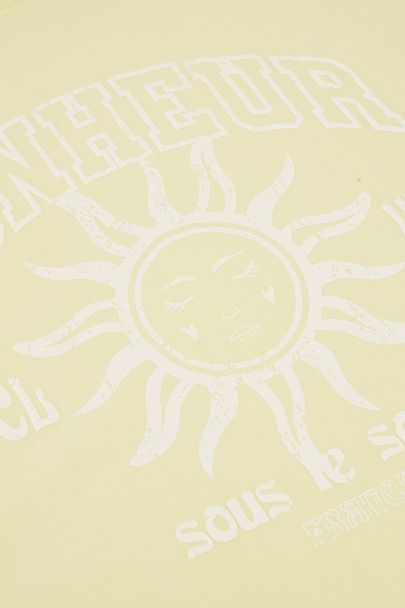 Gelbes T-Shirt 'Bonheur'