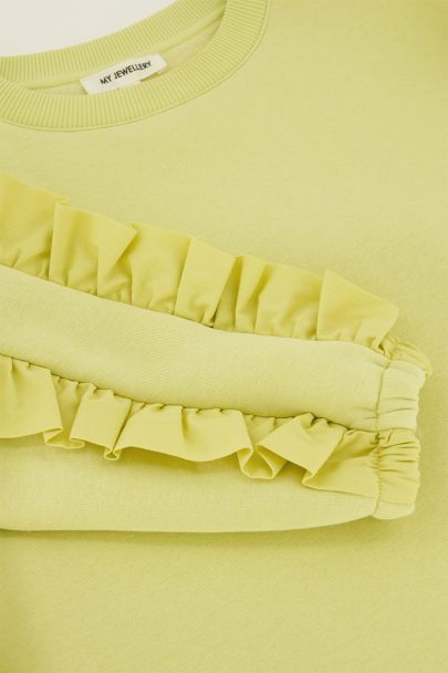 Sweat jaune à volants