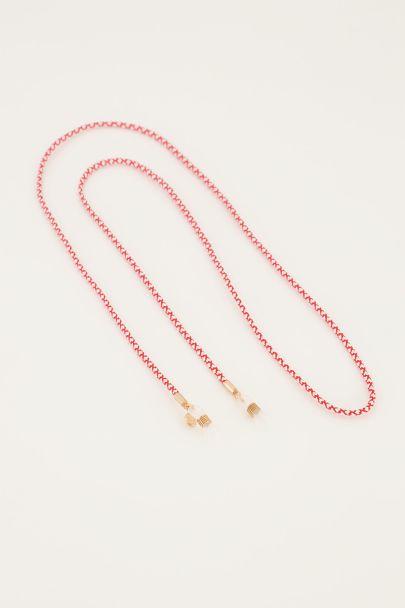 Cordon de lunettes rouge torsad&eacute;