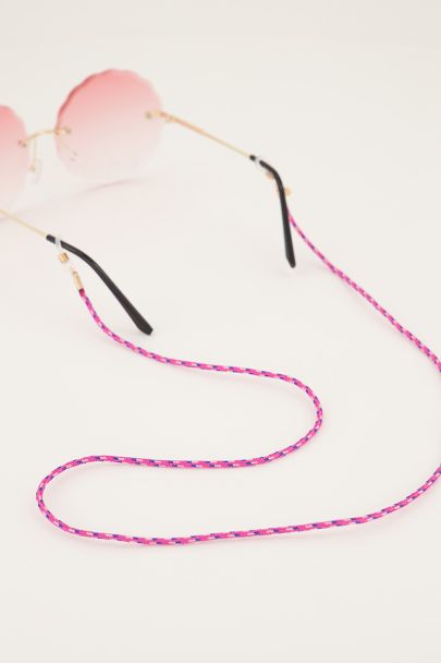 Cordon de lunettes rose torsad&eacute;