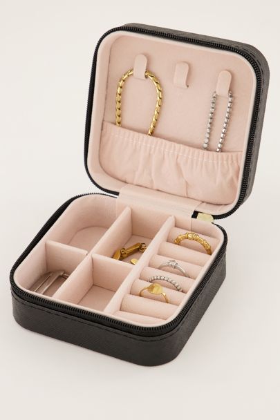 Zwart vierkant sieraden etui