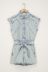 Hellblauer Denim-Playsuit mit Gürtel