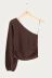 Dunkelbraunes One-Shoulder-Crêpe-Oberteil
