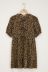 Weites Kleid mit Leopardenmuster und Schleifen