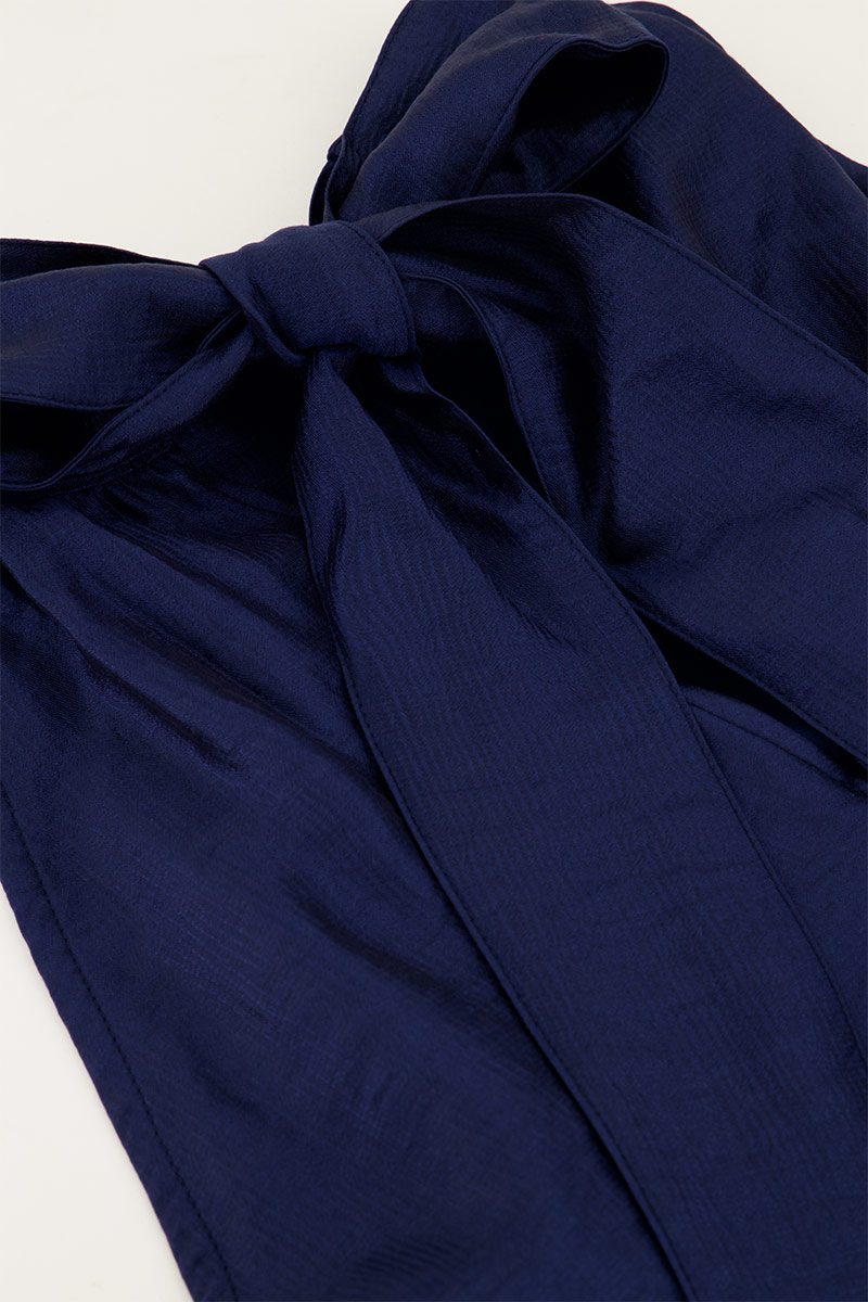 Dark blue halter dress in satin look | My Jewellery