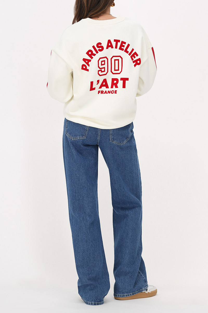 Dark blue wide leg jeans with eyelets