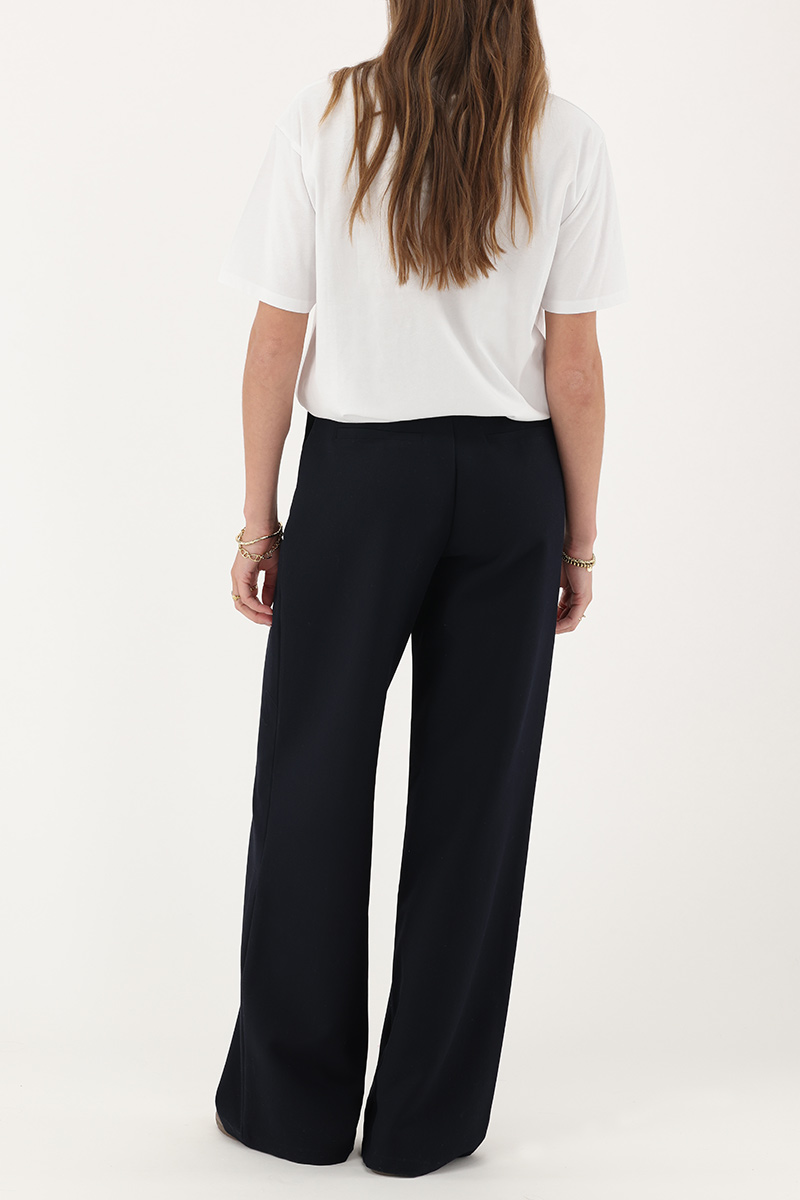 Dark blue wide leg pants with side pockets | My Jewellery