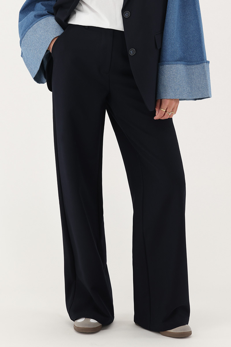 Dark blue wide leg pants with side pockets | My Jewellery