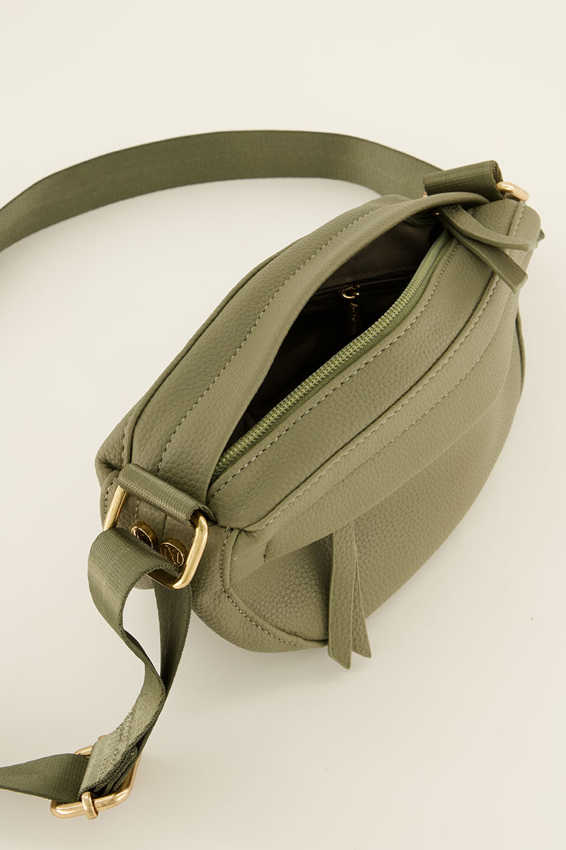 Dark green cross body bag with extra compartment | My Jewellery