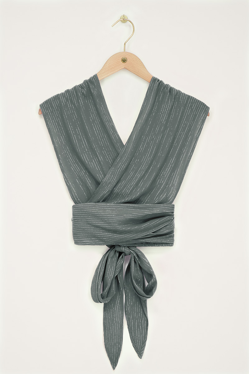 Dark green multiway top with lurex | My Jewellery