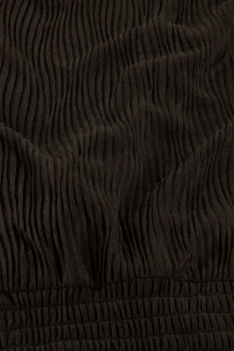 Dark green pleated top with knot | My Jewellery