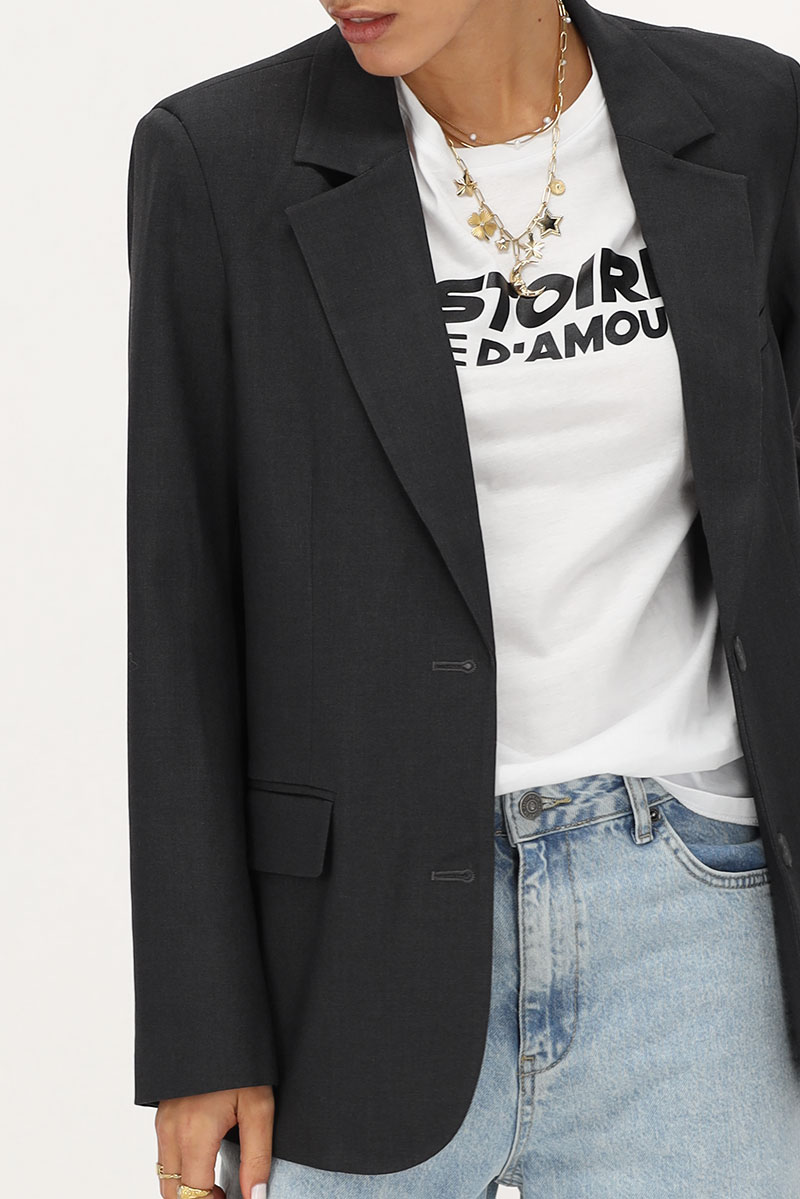 Dark grey blazer with pockets & buttons | My Jewellery