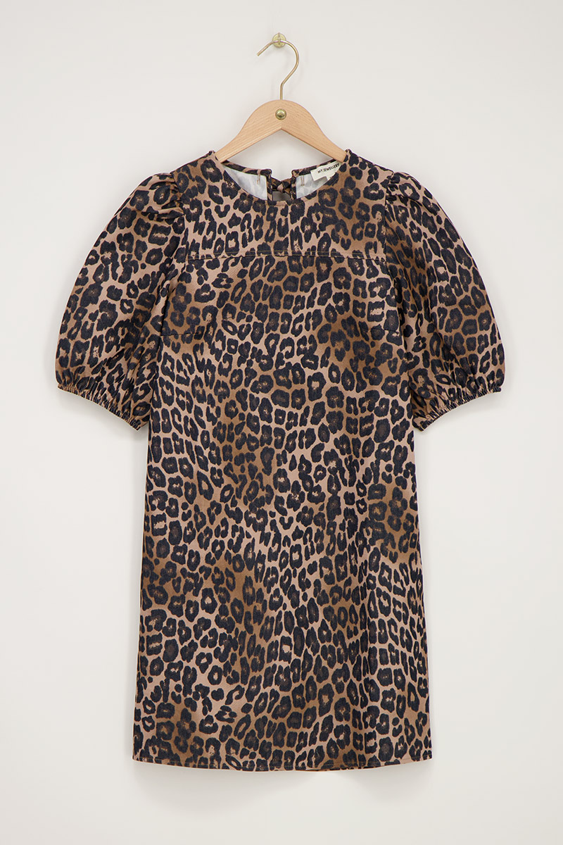 Robe imprimée léopard avec nœuds et manches bouffantes | - My jewellery - Modalova