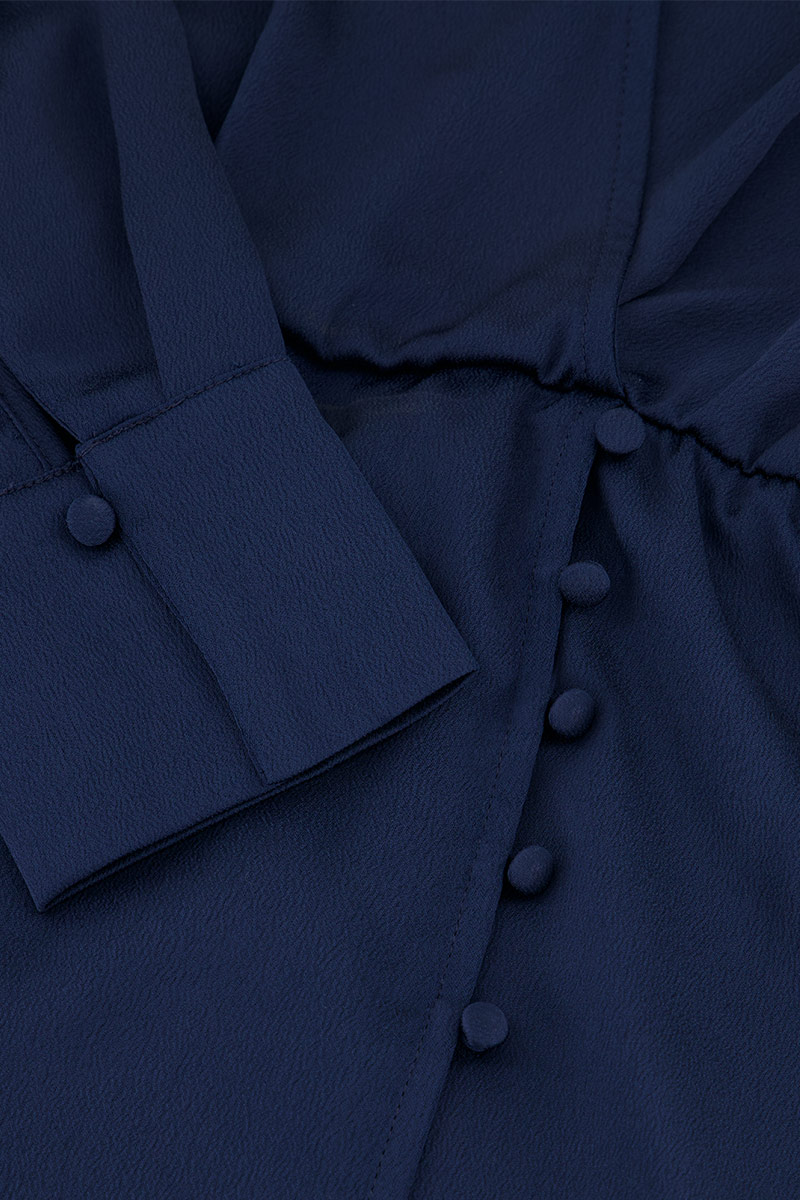 Dark blue dress in satin look | My Jewellery