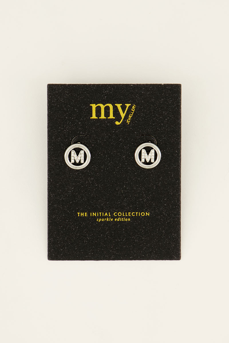 Oorhangers met initial van strass | My Jewellery