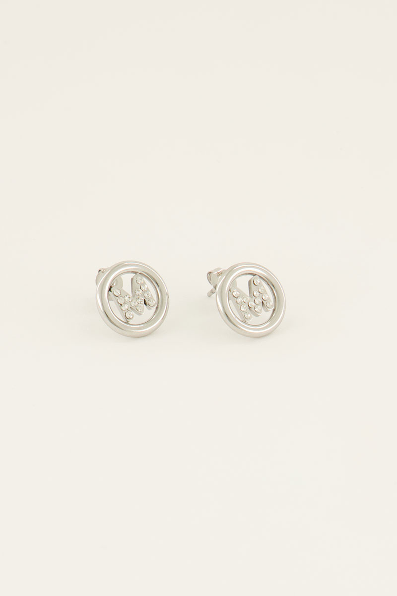Oorhangers met initial van strass | My Jewellery