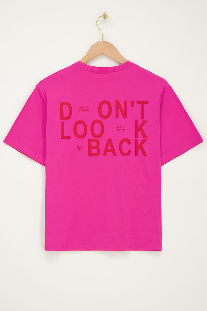 Fuchsia T-shirt "Don't look back" | My Jewellery
