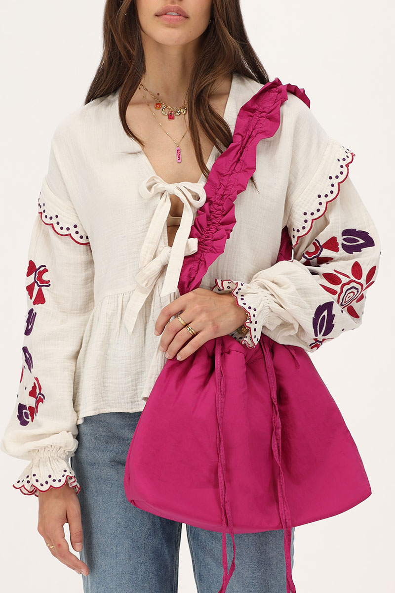 Fuchsia shopper with ruffles | My Jewellery