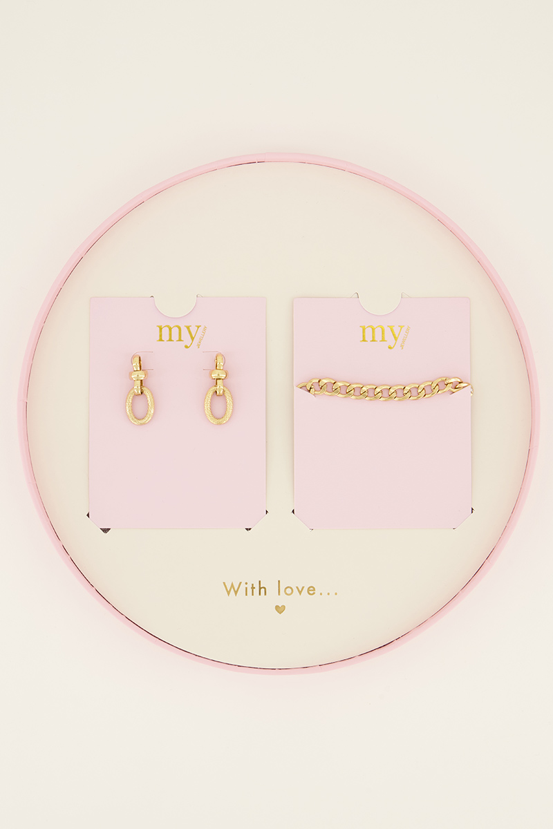 Giftbox oorbellen & schakelarmband