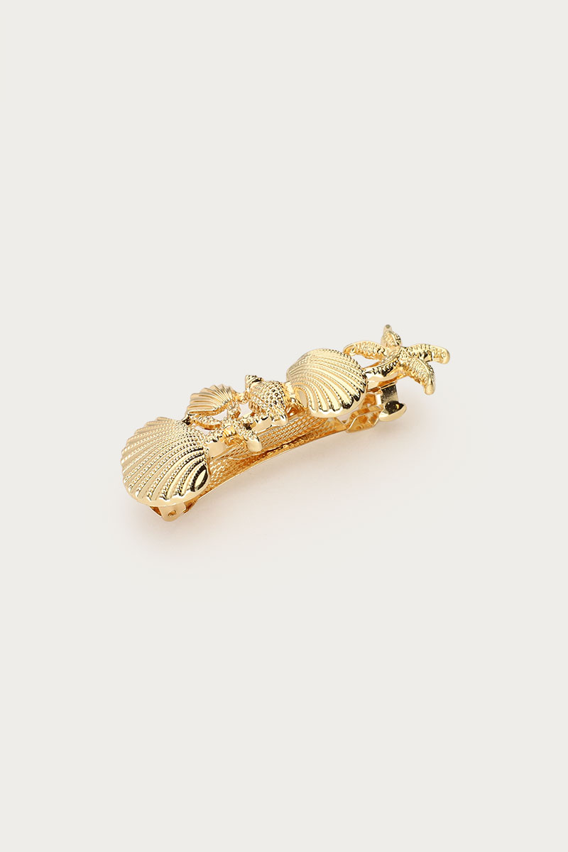 Gold coloured hairpin with shells and starfish | My Jewellery