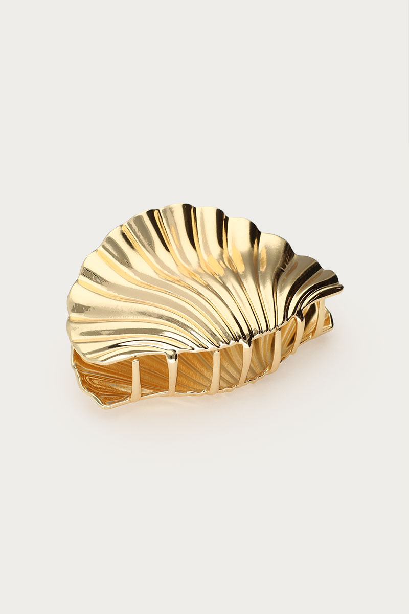 Gold colored hair clip large shell | My Jewellery