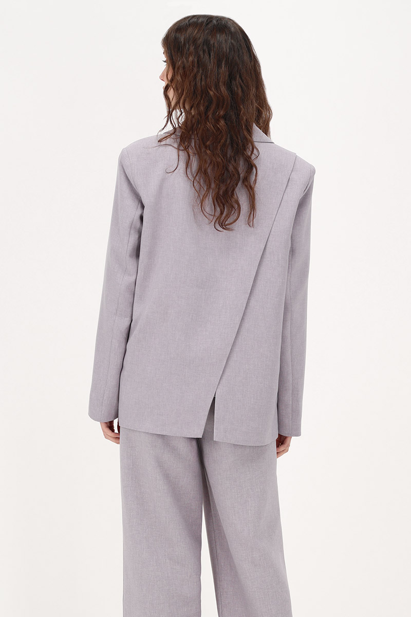 Gray blazer with slit | My Jewellery