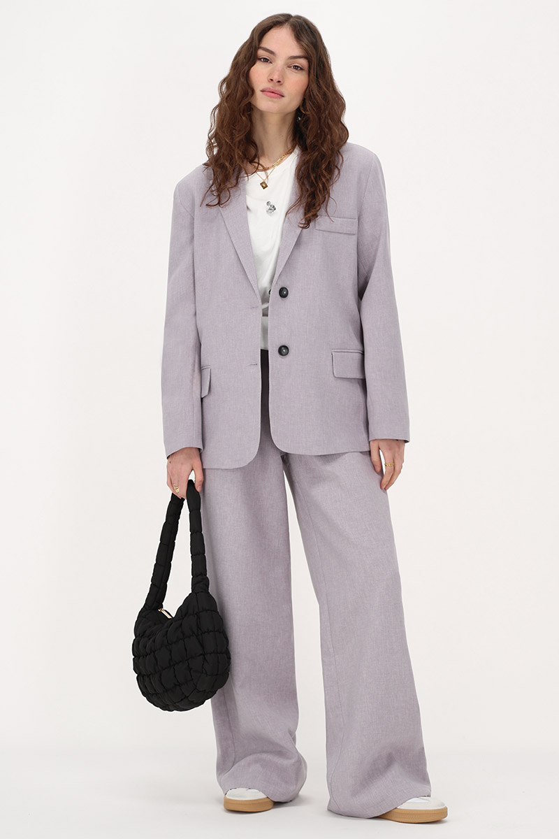 Gray blazer with slit | My Jewellery