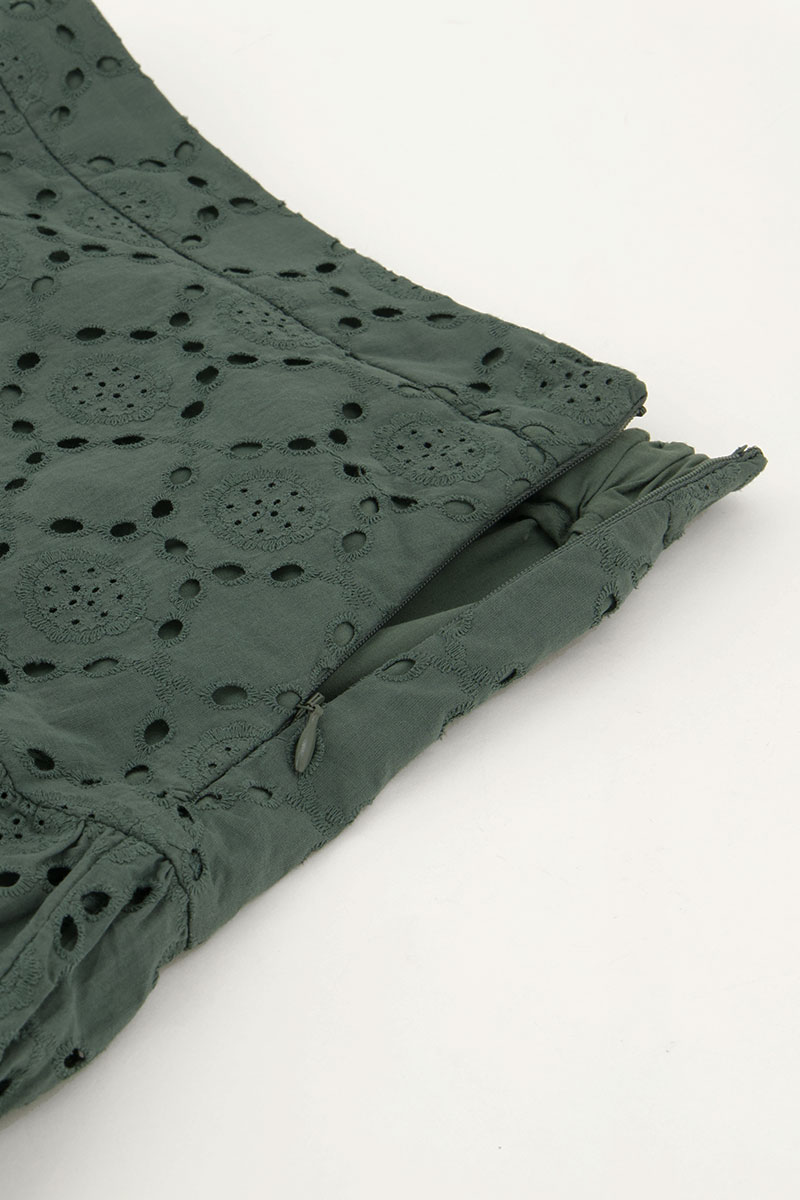 Green balloon skirt with embroidery | My Jewellery