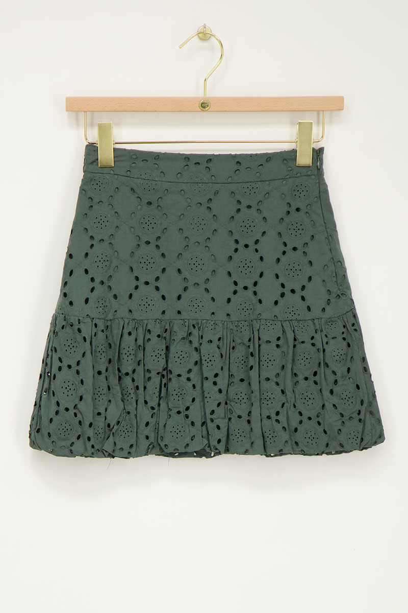 Green balloon skirt with embroidery | My Jewellery