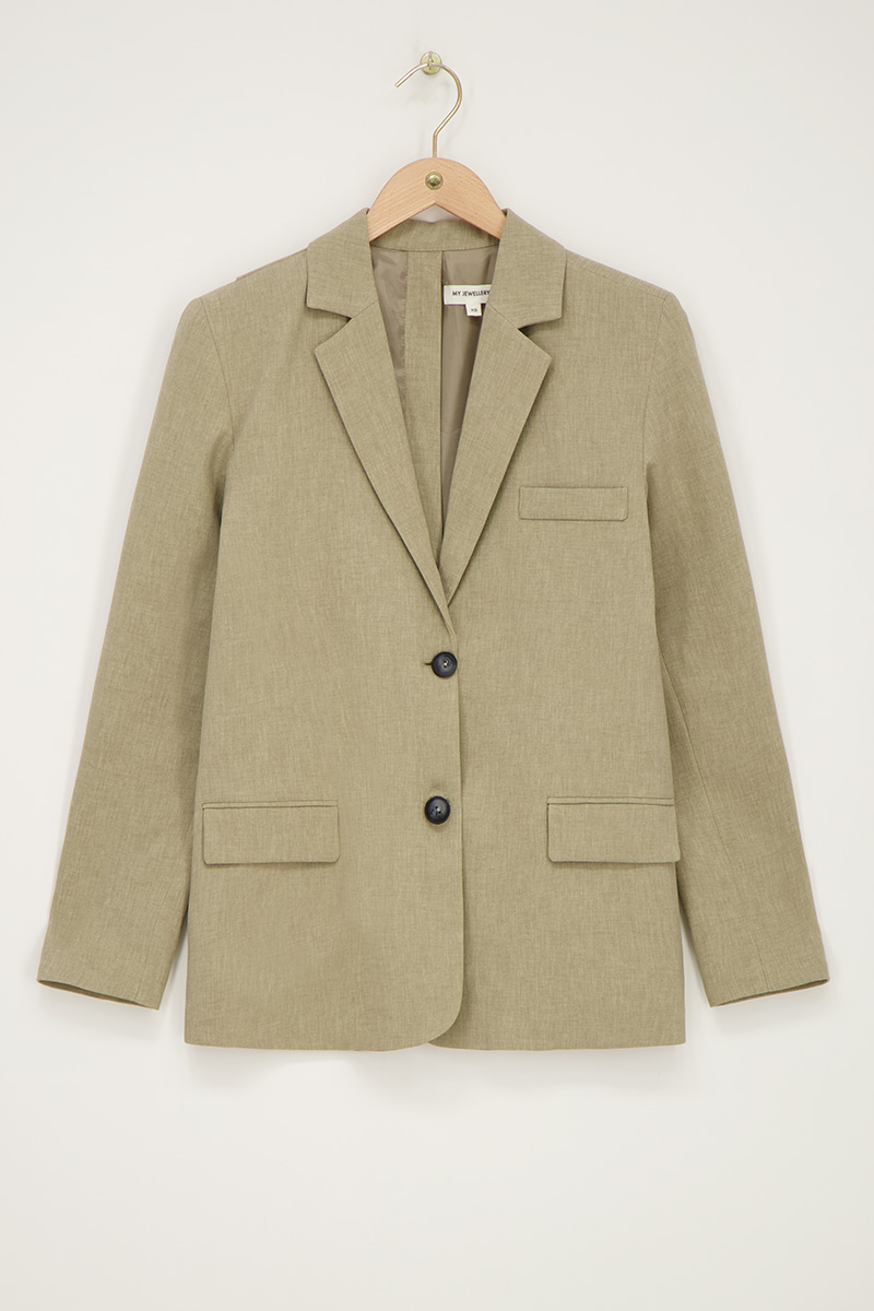 Green blazer with slit | My Jewellery