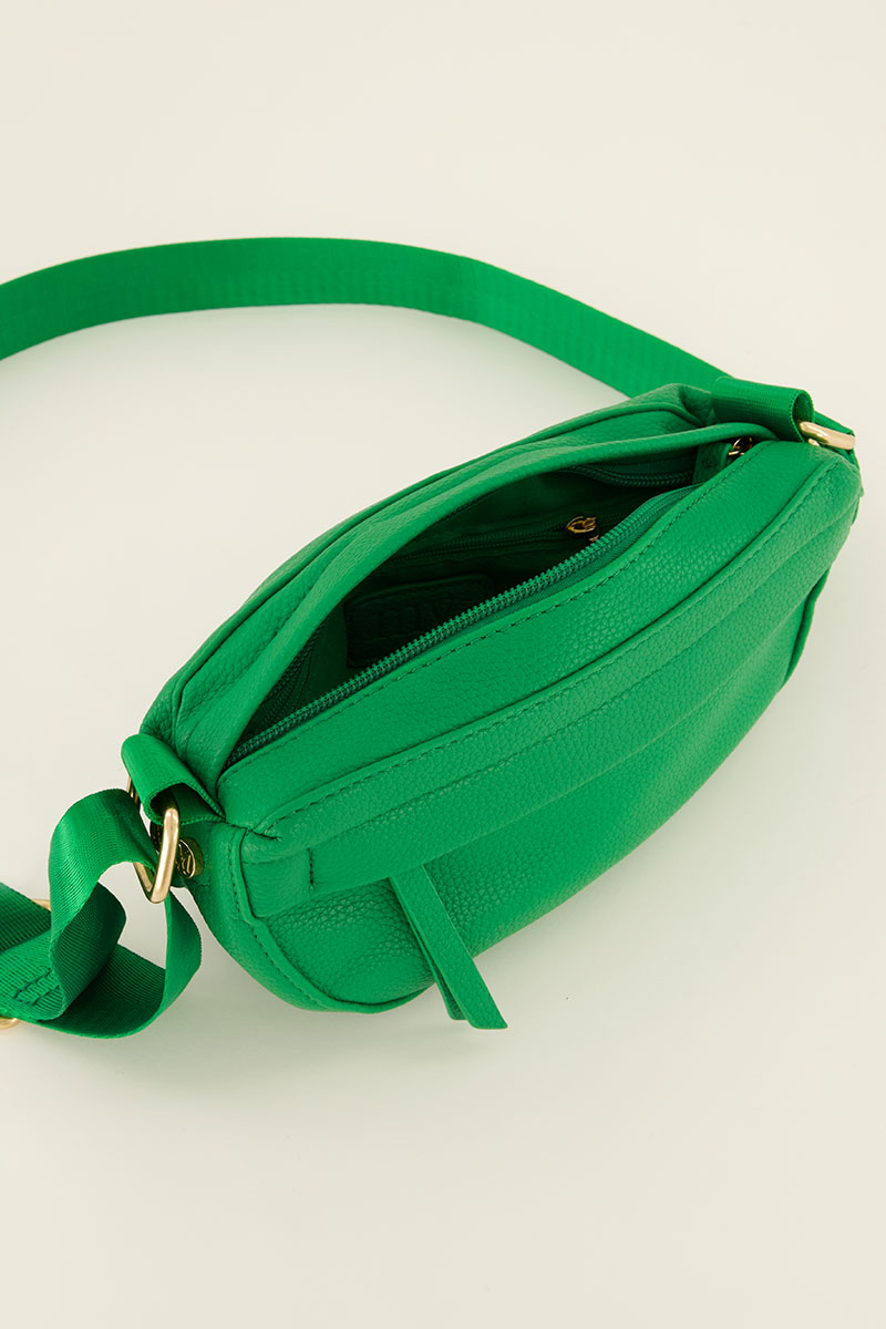 Green cross body bag with extra compartment | My Jewellery