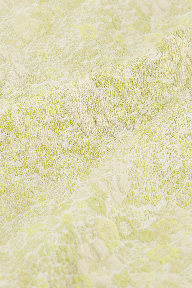 Green jacquard top with puff sleeves | My Jewellery