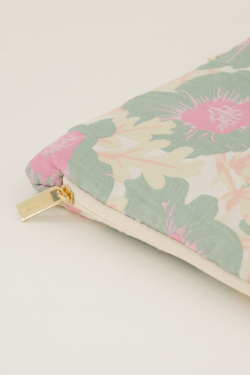 Green laptop sleeve with jacquard | My Jewellery