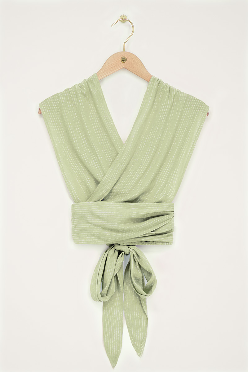 Green multiway top with lurex