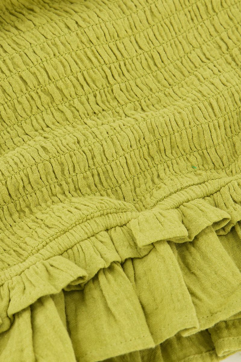 Green strapless top with smock | My Jewellery