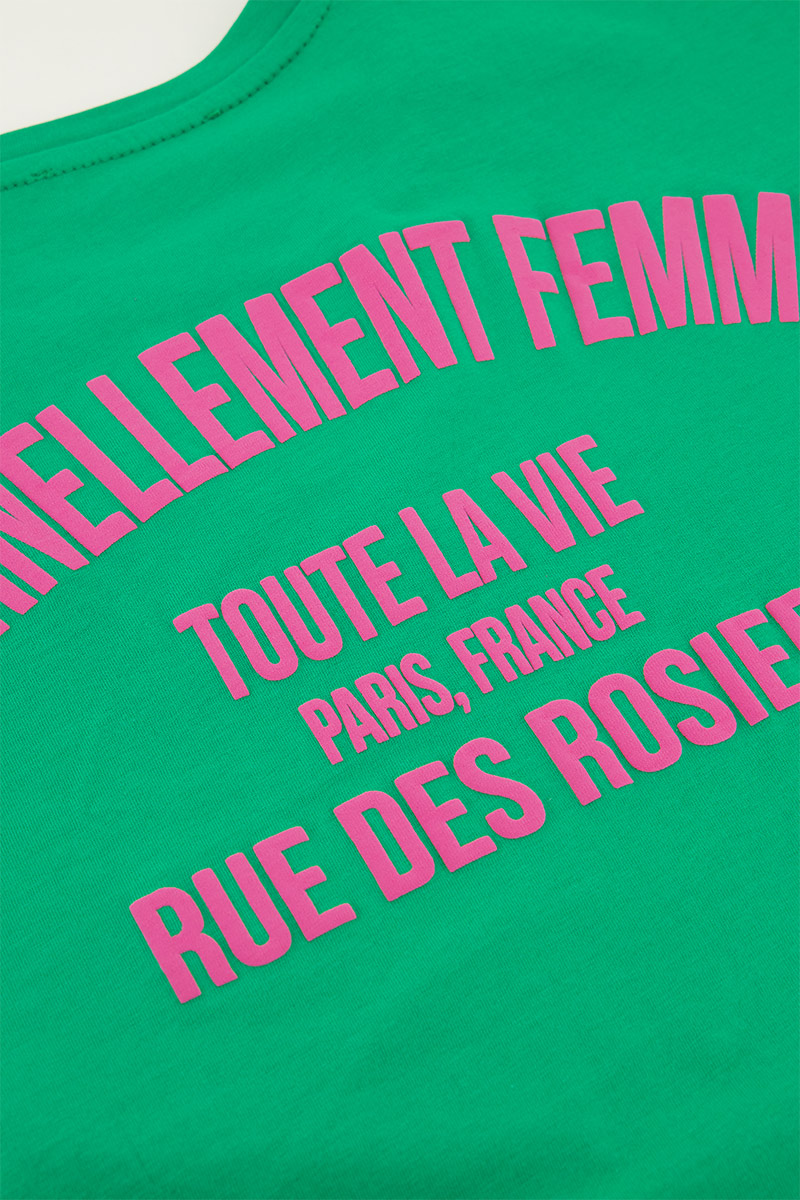 Green T-shirt "Eternellement femme" | My Jewellery